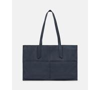 Großer Shopper aus Kunstleder blau