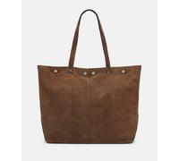 Großer Shopper aus weichem Veloursleder braun