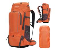 Großer Wanderrucksack mit Regenhülle, wasserdichter leichter Reise- und Campingrucksack für Outdoor-Klettern, Touren & Wandern, robuster Trekkingrucksack mit atmungsaktivem Design für Herren und Damen