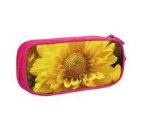 Großes Federmäppchen mit 2 Fächern, Motiv: Blühende gelbe Blume, Federmäppchen, Organizer für Mädchen, Jungen, Studenten, Schule, Büro, Universität, Schwarz, rose, Einheitsgröße, Schulranzen