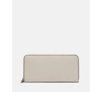 Großes Portemonnaie aus gewachstem Leder beige