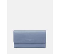 Großes Portemonnaie aus natürlichem Rindsleder blau