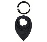 Großes quadratisches Kopftuch Set, All black headscarfA | Strukturierter Wickelschal 55, 11 x 55, 11 Zoll für schnelles Tragen Alltag