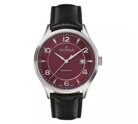 GROVANA Uhr Kensington Steel Leather Bordeaux 40.5mm Herren 1305,1536