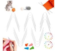 GROVBLE 15 Stück Stricknadeln für Socken mit 30 Fixierstifte,Stricknadeln Set,StricknadeLn Rundstricknadel,Addi Crasy Trio Rundstricknadeln,Sockenstricknadeln,für Das Stricken Von Pullovern,Schals