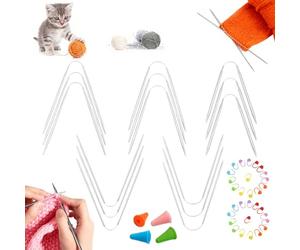 GROVBLE 15 Stück Stricknadeln für Socken mit 30 Fixierstifte,Stricknadeln Set,StricknadeLn Rundstricknadel,Addi Crasy Trio Rundstricknadeln,Sockenstricknadeln,für Das Stricken Von Pullovern,Schals