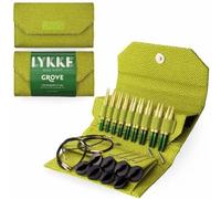 Grove Lykke Stricknadel-Set mit grünem Korbgeflecht-Effekt, 8,9 cm