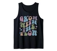 Grow with The Flow Retro Groovy Flower Zitat Tank Top