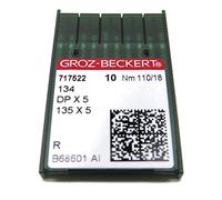 Groz-Beckert Industrie-Nähmaschinennadeln - 134R 135X5 DPX5, Packung mit 10 Stück, alle Größen 110/18
