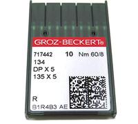Groz-Beckert Industrie-Nähmaschinennadeln - 134R 135X5 DPX5, Packung mit 10 Stück, alle Größen 60/8
