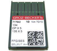Groz-Beckert Industrie-Nähmaschinennadeln - 134R 135X5 DPX5, Packung mit 10 Stück, alle Größen 70/10