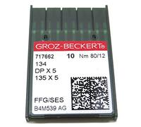 Groz-Beckert Industrie-Nähmaschinennadeln - 134R 135X5 DPX5, Packung mit 10 Stück, alle Größen 80/12