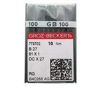 Groz-BECKERT Nadel in ckpsms transparenter Kunststoffbox, 100 Stück Groz Beckert DCX27 DCX1 B27 Industrial Overlock Nähnadeln (DCX27 11/75)