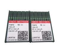 Groz-Beckert Nadel in CKPSMS transparenter Kunststoffbox, 20 Stück GROZ-BECKERT Lederspitze Industrie-Nähmaschinennadeln 134LR, PFX134LR (Nadelgröße: 19/120)