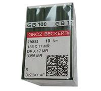 GROZ-BECKERT Nadeln in CKPSMS transparenter Kunststoffbox - 100 Stück Groz-Beckert DPx17MR 135X17MR 3355MR Nähnadeln mit gebogener Rückseite (Nadelgröße: 23/160)