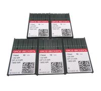 Groz-Beckert Nadeln in transparenter Kunststoffbox, 50 Stück Groz-Beckert DPX5MR / 134MR / 135 x 5MR Langarm-Quiltmaschinennadeln (Nadelgröße: 16/100)