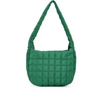 GRPKSSIB Damen Puffer Bag Gesteppte Schultertasche Leichte Nylon Tote Bag Puffy Crossbody Tasche Große Kapazität Hobo Geldbörse Handtasche, Grün, Large