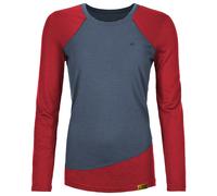 Grüezi Bag - Women's Woodwool Longsleeve Lady Phillippa - Merinoshirt, Gr. L, blau/rot (OceanCavern)