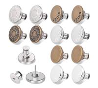 GrueGard Jeansknopf ohne Nähen, 12 Stücke 17mm Verstellbarer Ersatz-Knopf Hosen Enger Machen, DIY Hosenknöpfe für Jeansreparatur & Größenanpassung