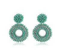 Grün Boho Ohrringe Hängend für Damen Handgewebte Vantage Leichte Statement Ohrringe mit Perlen Modische Geschenke Schmuck