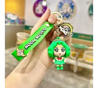 (Grün) Schöne Sailor Moon Schlüsselanhänger Charming Anime Schlüsselanhänger Silikon Charakter