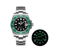 (Grün Schwarz) 2024 Neue Herren Luxus-Quarzuhr 200m Taucheruhren 41mm Keramiklünette Kalenderanzeige Leuchtende