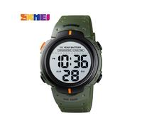 (Grün) SKMEI Sport Fitness Uhren Herren Digital 100M wasserdichte Armbanduhr Männer 2 Zeit 10 Jahre