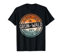 Grün-Wald Retro Farben | Legenden Leben in Grün-Wald T-Shirt