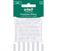 Gründl 1 Meter Knopfloch-Elastic Band 20 mm weiß 1308