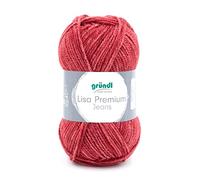 Gründl 4747-03 Lisa Premium Jeans Garn, Acrylic, Orientrot Meliert, 3,5-4,5 mm