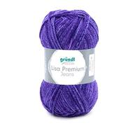 Gründl 4747-03 Lisa Premium Jeans Garn, Acrylic, Orientrot Meliert, 3,5-4,5 mm, 150 Meter
