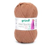 Gründl Hots Socks Merino uni, 4-fädige Sockenwolle, 50 g /200m,75% Schurwolle (Merino, superwash), 25% Polyamid,mulesing frei, Öko-tex Standard, (23 camel)