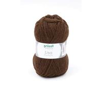 Gründl 5er Packung Wolle LISA Premium uni, 50gr, 100% Polyacryl,Bastelgarn,Strickgarn,Handarbeitswolle (23 schokolade)