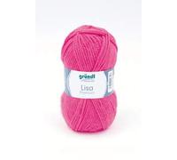 Gründl 5er Packung Wolle LISA Premium uni, 50gr, 100% Polyacryl,Bastelgarn,Strickgarn,Handarbeitswolle (30 neonpink)