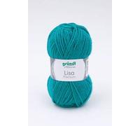 Gründl 5er Packung Wolle LISA Premium uni, 50gr, 100% Polyacryl,Bastelgarn,Strickgarn,Handarbeitswolle (49 petrol)