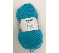 Gründl 5er Packung Wolle LISA Premium uni, 50gr, 100% Polyacryl,Bastelgarn,Strickgarn,Handarbeitswolle (41 türkis)