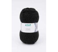 Gründl 5er Packung Wolle LISA Premium uni, 50gr, 100% Polyacryl,Bastelgarn,Strickgarn,Handarbeitswolle (26 schwarz)