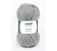 Gründl 5er Packung Wolle LISA Premium uni, 50gr, 100% Polyacryl,Bastelgarn,Strickgarn,Handarbeitswolle (24 kieselgrau)