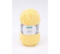 Gründl 5er Packung Wolle LISA Premium uni, 50gr, 100% Polyacryl,Bastelgarn,Strickgarn,Handarbeitswolle (03 pastellgelb)