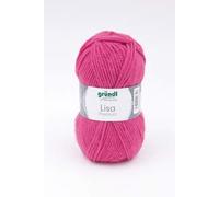 Gründl 5er Packung Wolle LISA Premium uni, 50gr, 100% Polyacryl,Bastelgarn,Strickgarn,Handarbeitswolle (44 pink)