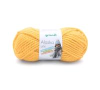 Gründl Alaska uni (Strick- und Häkelgarn mit wollartigem Charakter aus 80% Polyacryl und 20% Wolle, 100 g / 75 m, Nadelstärke: 10-12, 1 x 100 g), gelb
