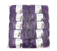 Gründl Alaska uni (Strick- und Häkelgarn mit wollartigem Charakter aus 80% Polyacryl und 20% Wolle, 100 g / 75 m, Nadelstärke: 10-12, 10 x 100 g), violett