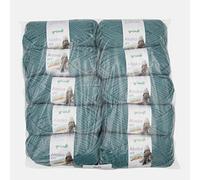 Gründl Alaska uni (Strick- und Häkelgarn mit wollartigem Charakter aus 80% Polyacryl und 20% Wolle, 100 g / 75 m, Nadelstärke: 10-12, 10 x 100 g), smaragd