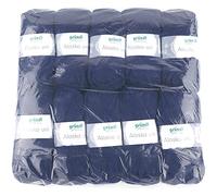 Gründl Alaska uni (Strick- und Häkelgarn mit wollartigem Charakter aus 80% Polyacryl und 20% Wolle, 100 g / 75 m, Nadelstärke: 10 mm - 12 mm, 10 x 100 g), marine