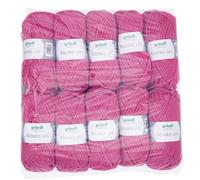 Gründl Alaska uni (Strick- und Häkelgarn mit wollartigem Charakter aus 80% Polyacryl und 20% Wolle, 100 g / 75 m, Nadelstärke: 10-12, 10 x 100 g), hellkorall