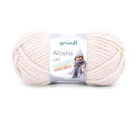 Gründl Alaska uni Wolle zum Stricken aus 80% Polyacryl, 20% Wolle, dicke Wolle 100 g, creme