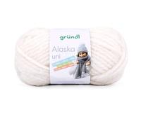 Gründl Alaska uni Wolle zum Stricken aus 80% Polyacryl, 20% Wolle, dicke Wolle 100 g, ecru