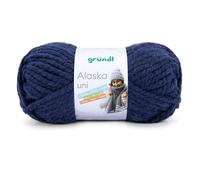 Gründl Alaska uni Wolle zum Stricken aus 80% Polyacryl, 20% Wolle, dicke Wolle 100 g, marine