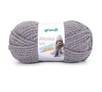 Gründl Alaska uni Wolle zum Stricken aus 80% Polyacryl, 20% Wolle, dicke Wolle 100 g, mittelgrau