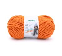 Gründl Alaska uni Wolle zum Stricken aus 80% Polyacryl, 20% Wolle, dicke Wolle 100 g, orange